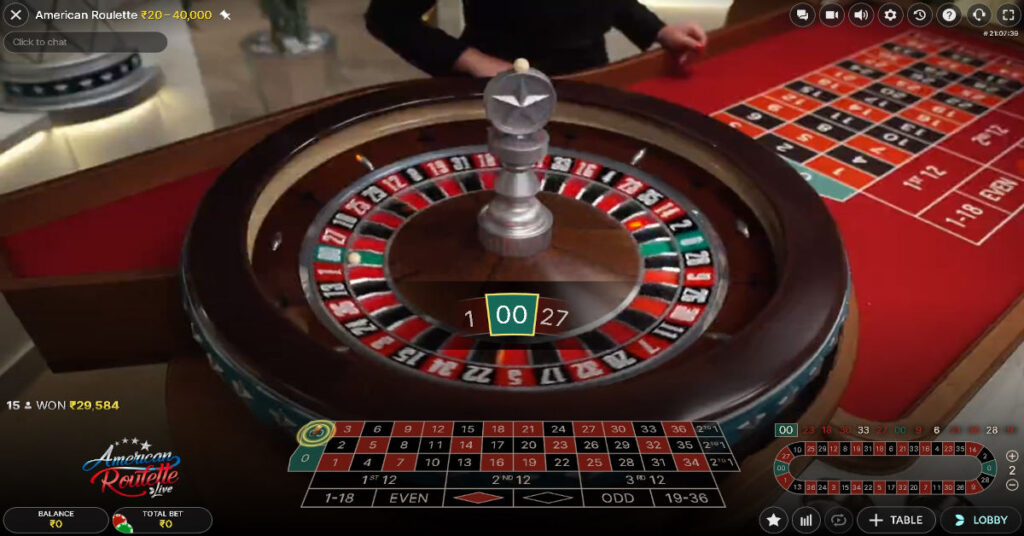 American Roulette wins with 00